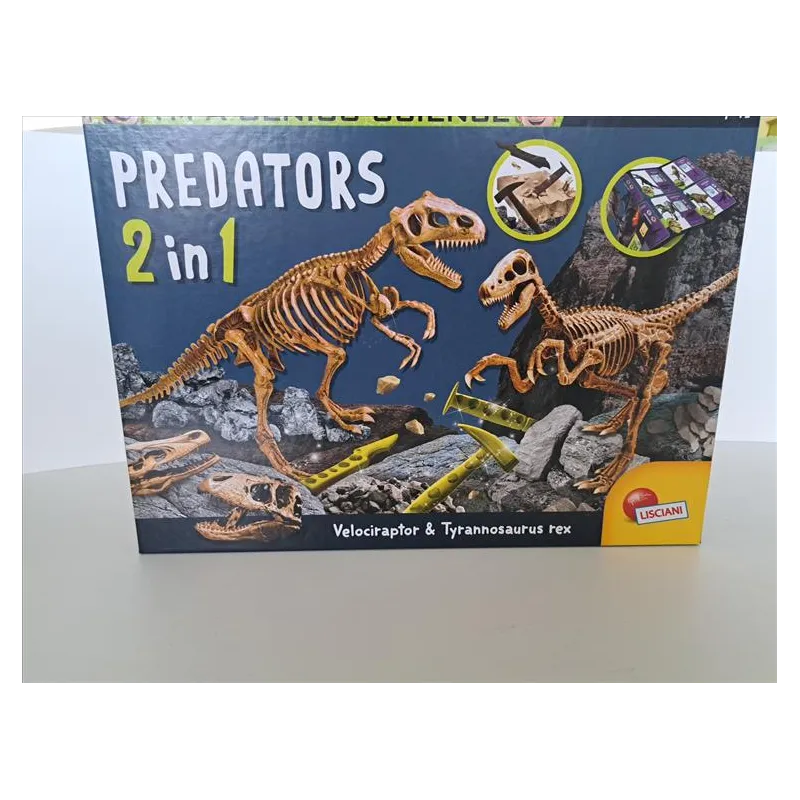 Gioco I'm a Genius Predators 2in1 Lisciani - kit con T-Rex e Velociraptor