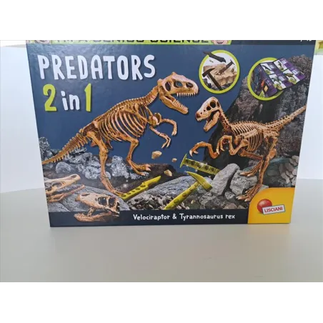 Gioco I'm a Genius Predators 2in1 Lisciani - kit con T-Rex e Velociraptor