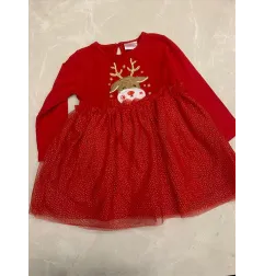 Vestito Natalizio Rosso Gon Gonna In Tulle Nuovo 18/24 M