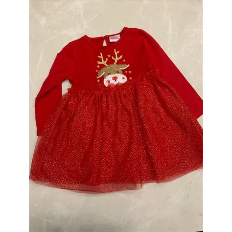 Vestito Natalizio Rosso Gon Gonna In Tulle Nuovo 18/24 M