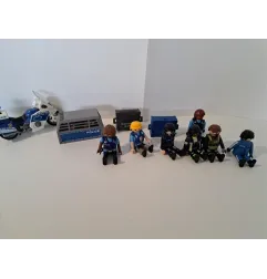 Set Accessori Polizia Playmobil Con Moto, Personaggi, Cuccia Cagnolino...