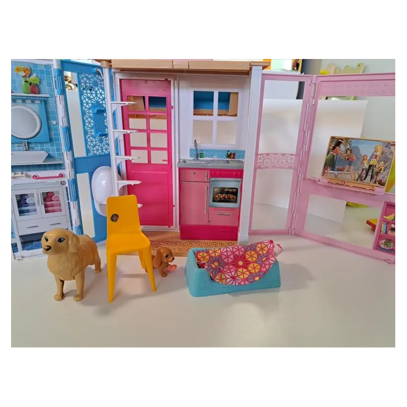 Casa Barbie Compatta Com Accessori + Cane Guardia