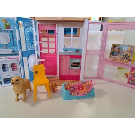 Casa Barbie Compatta Com Accessori + Cane Guardia