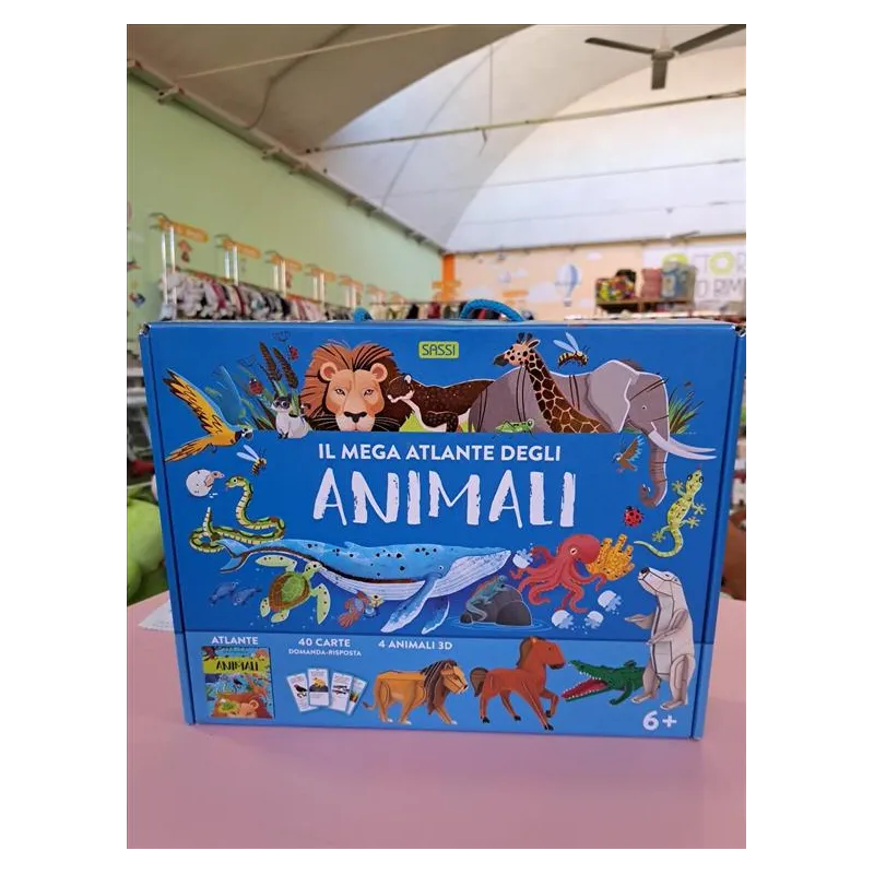 Mega Atlante degli animali Sassi Junior, Con 40 carte, 4 modellini da costruire NUOVO