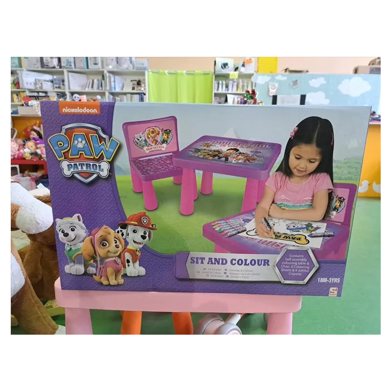 Tavolino Paw Patrol Con 2 Sedie Smontabile (non Contiene Articoli Da Cancelleria)