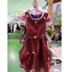 Vestito Principessa Carnevale Bordeaux Con Roselline 4/6 A