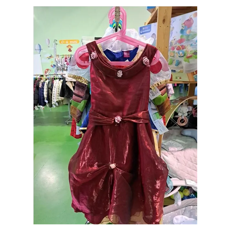 Vestito Principessa Carnevale Bordeaux Con Roselline 4/6 A