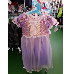 Vestito Carnevale Principessa 7/8 A Con Parrucca e Scarpe