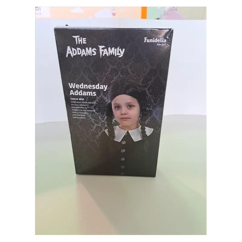 Vestito Carnevale Mercoledì Addams Con Parrucca 10/12 A Vestito Carnevale Mercoledì Addams Con Parrucca 10/12 A