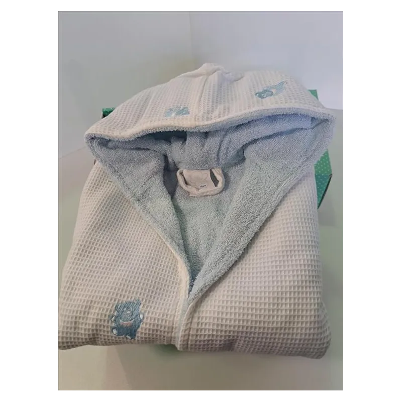 Accappatoio Chicco Bianco e Azzurro 6/12 M Nuovo