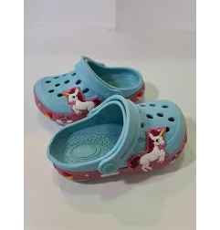 Ciabatte Tipo Crocs Azzurre Con Unicorno N 21