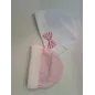 Cappellino Nascita 2 PZ Rosa e Bianco