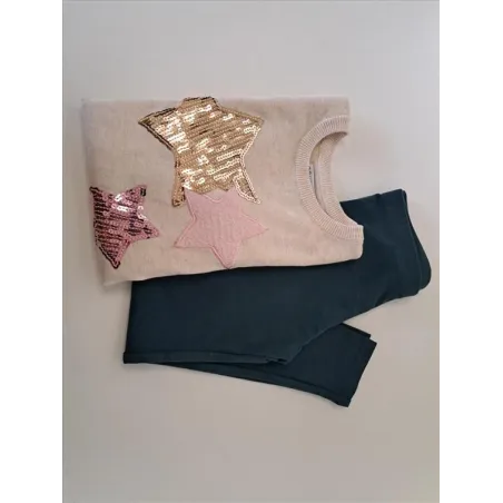 Completo Maglioncino Primark Con Stelle 5/6 A + Leggings 5/6 A 2 PZ