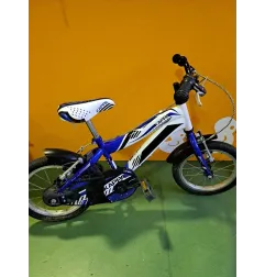 Bicicletta Kappa 14" Bianca e Blu Con Cavalletto