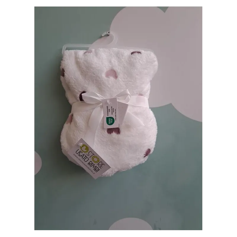 Coperta Nuova Bianca Cuoricini Coperta Nuova Bianca Cuoricini