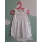 Vestito Bianco Con Passerotti e Farfalline 12/18 M 100% Cotone