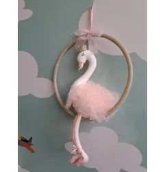 Fiocco Nascita / Decoraizone Cameretta Cigno Ballerino Rosa