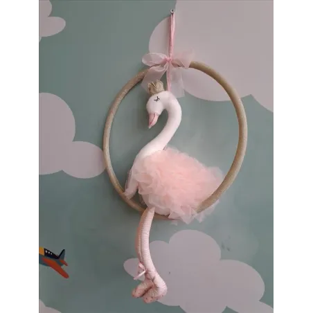 Fiocco Nascita / Decoraizone Cameretta Cigno Ballerino Rosa