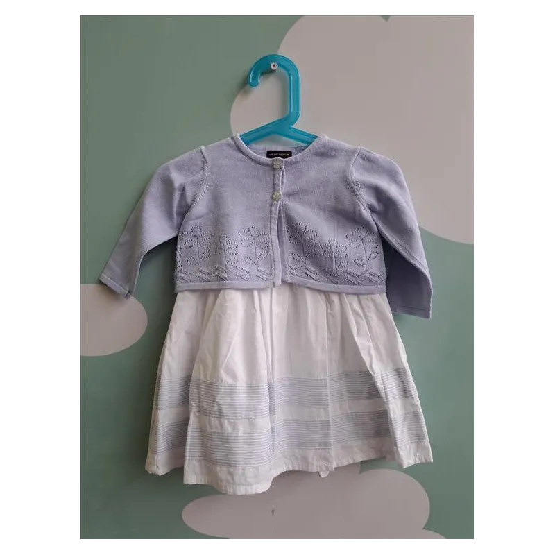 Vestito Bianco e Azzurrino Con Coprispalle In Abbinato Sergent Major 12 M