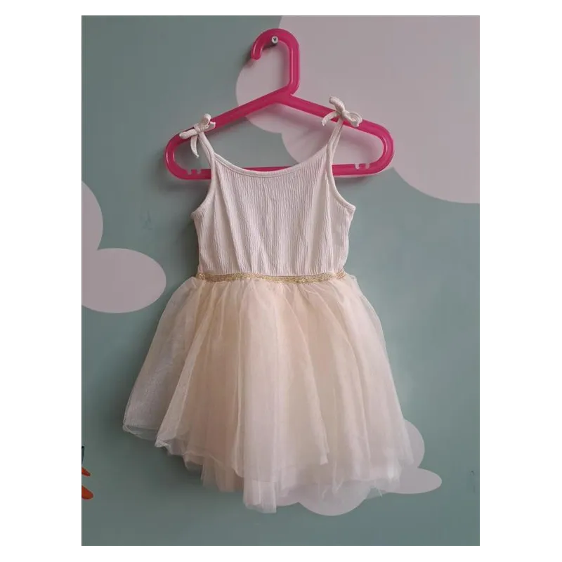 Vestito Bianco Gonna In Tulle H&m 3/4 A