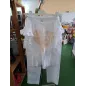 Completo Pantaloni In Cotone Bianchi Con T Shirt Bianca 10/11 A