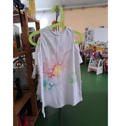 Vestito Elsy Baby  Bianco Con Fiore 9/10 A
