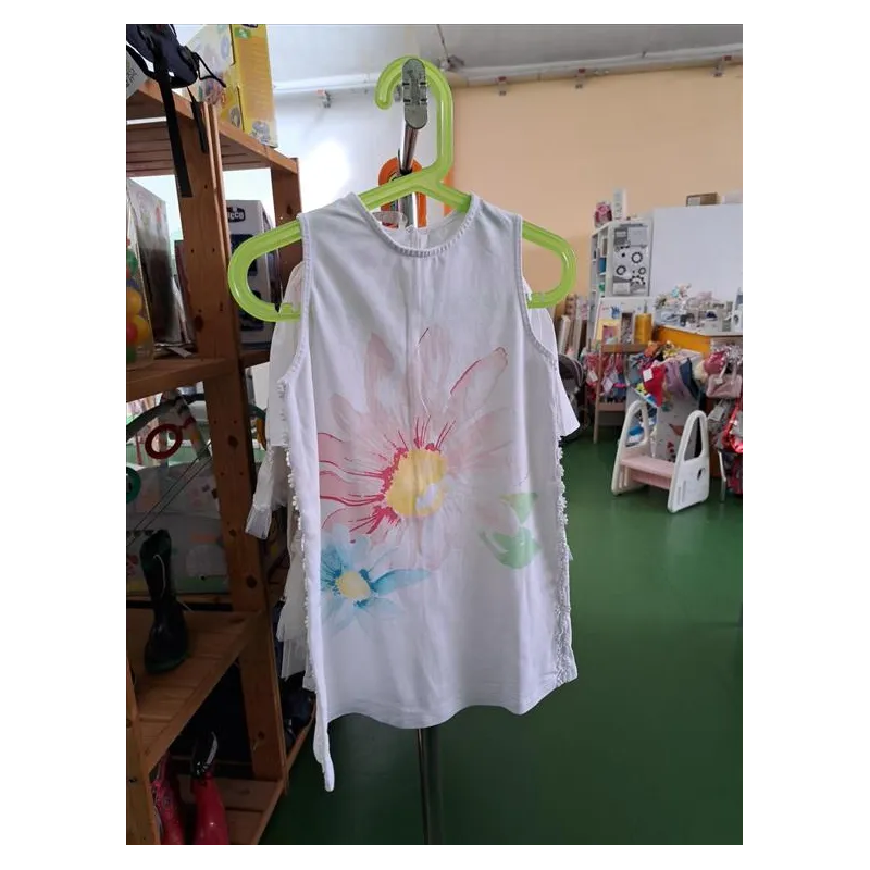 Vestito Elsy Baby  Bianco Con Fiore 9/10 A