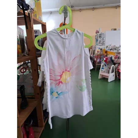Vestito Elsy Baby  Bianco Con Fiore 9/10 A
