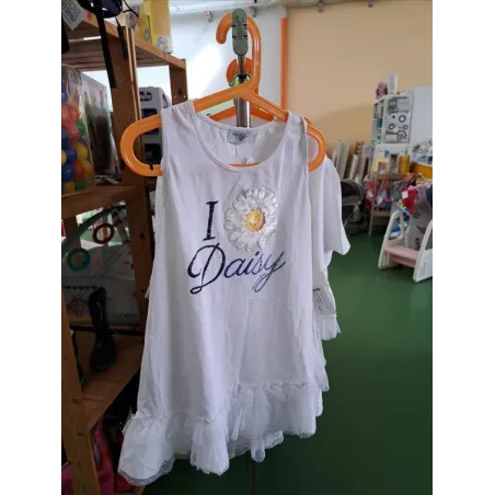 Vestito / Maxi Maglia Bianco Margherita Monnalisa 9/10 A