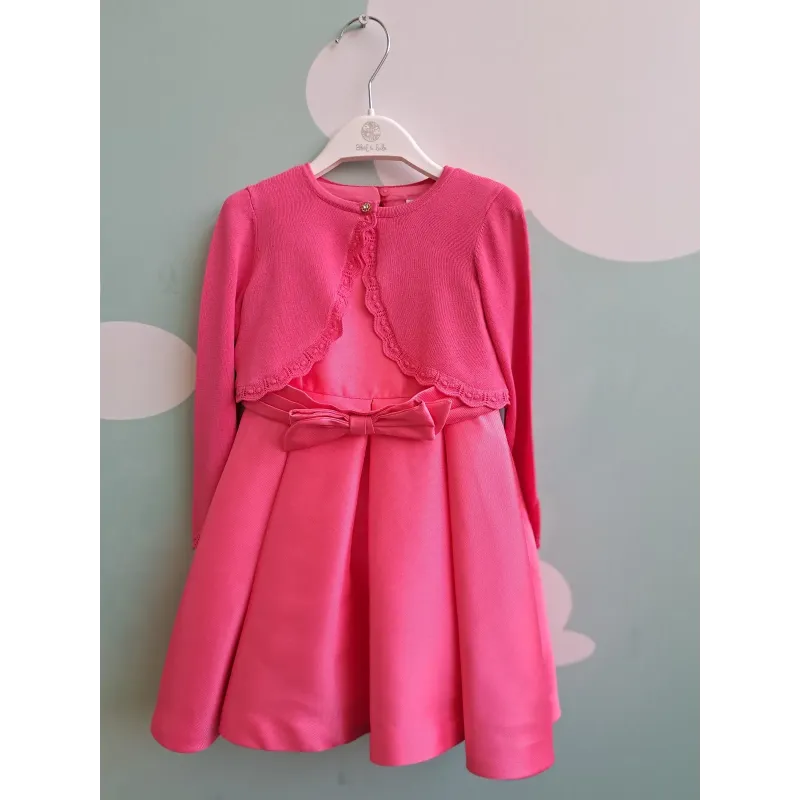 Vestito Fucsia Abel & Lula 4 A Con Coprispalle, Cerchietto e Borsetta