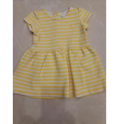 Vestito a Righe Giallo Ralph Lauren 6/9 M