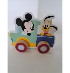 Furgoncino Trainabile Pluto e Topolino In Legno