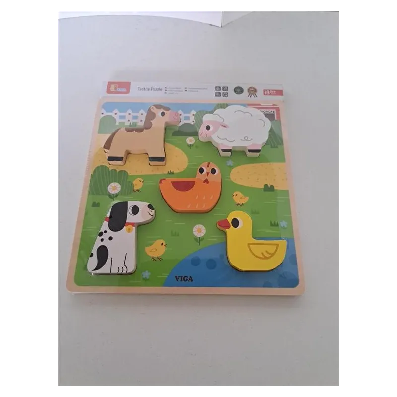Puzzle Tattile / Incastri In Legno Animali Viga Nuovo