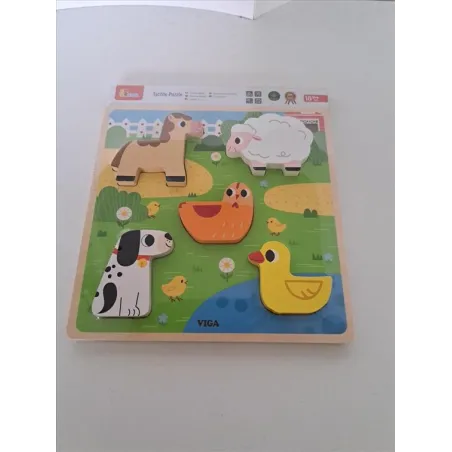 Puzzle Tattile / Incastri In Legno Animali Viga Nuovo