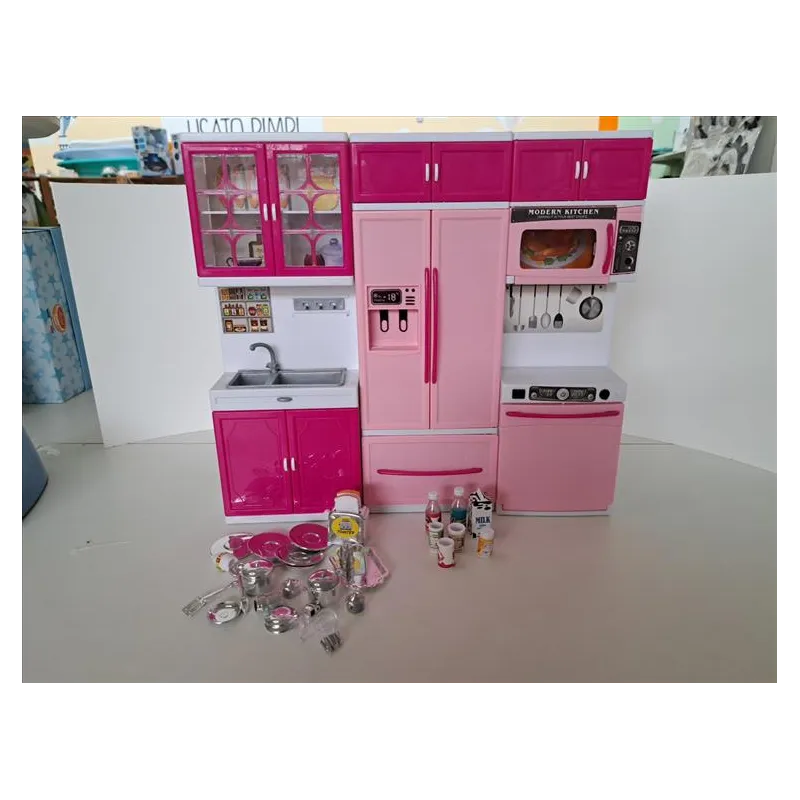 Cucina Barbie Con Frigo, Piano Cottura, Lavandino E Accessori