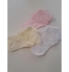 Calzini Bimba Nuovi 3 PZ Bianco Giallo e Rosa