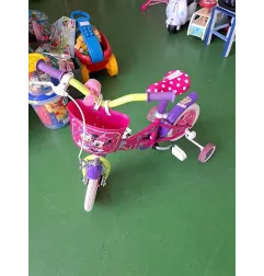 Bicicletta Minnie e Paperina 12" Con Rotelle e Cestino