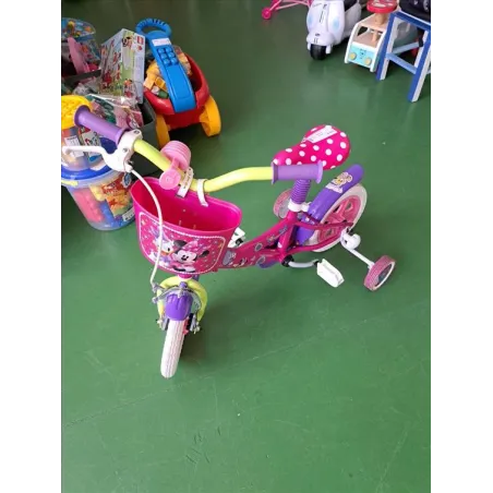 Bicicletta Minnie e Paperina 12" Con Rotelle e Cestino