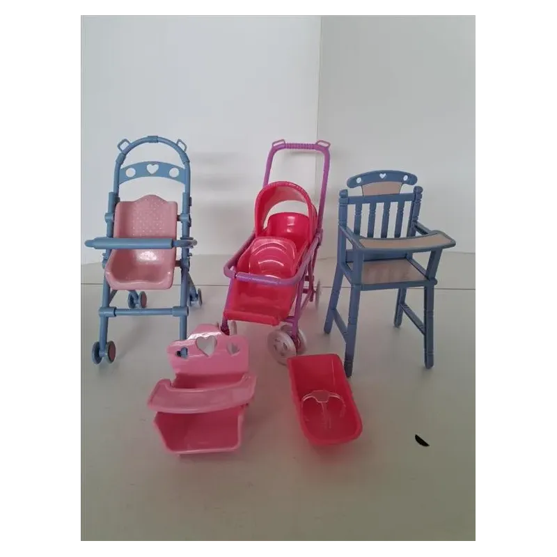 Seggiolone e Passeggino Gemellare Per Bambole Tipo Barbie