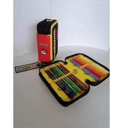 Astuccio Pokemon 3 Scomparti Completo Di Cancellaria Nuovo