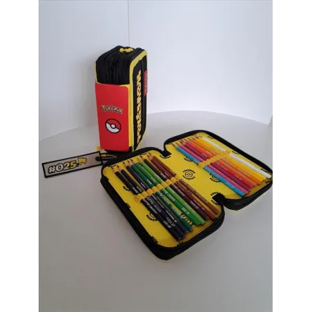 Astuccio Pokemon 3 Scomparti Completo Di Cancellaria Nuovo