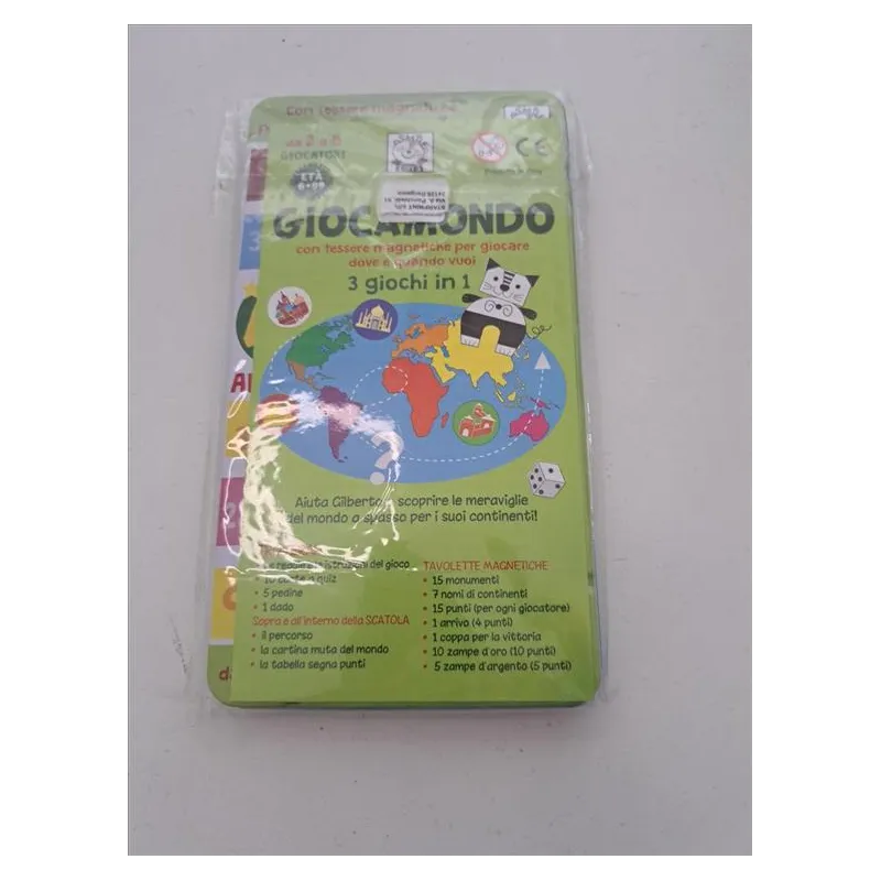 Giocamondo Con Tessere Magnetiche 3 Giochi In 1 Nuovo