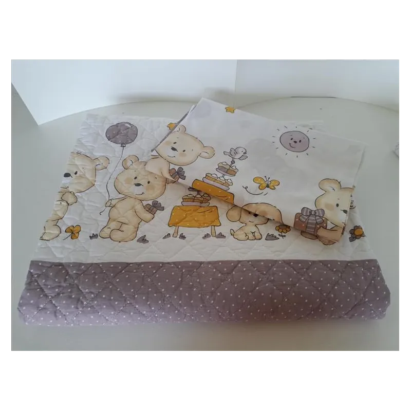 Completo Copriletto + Lenzuolo Sopra Per Lettino 120x60