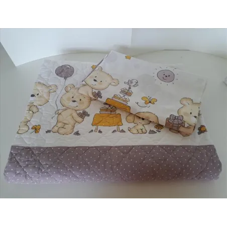 Completo Copriletto + Lenzuolo Sopra Per Lettino 120x60