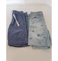 Bermuda Blu Con Ancora + Bermuda Jeans Topolino 2/3 A