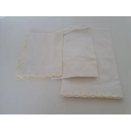 Completo Culla / Navicella Bordi Gialli