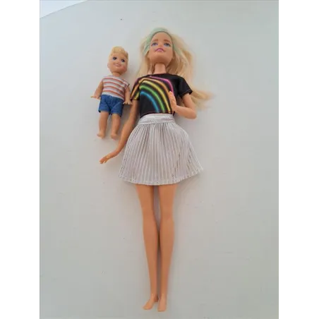 Barbie Gonna Argento Con Ken Piccolino