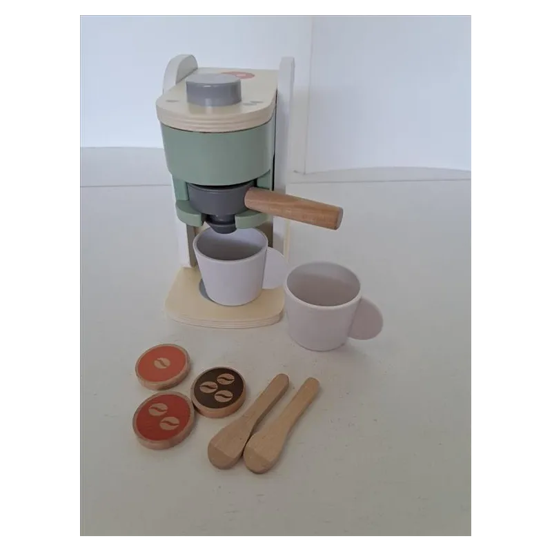 Macchina Caffè In Legno Con Cialde e Tazzine