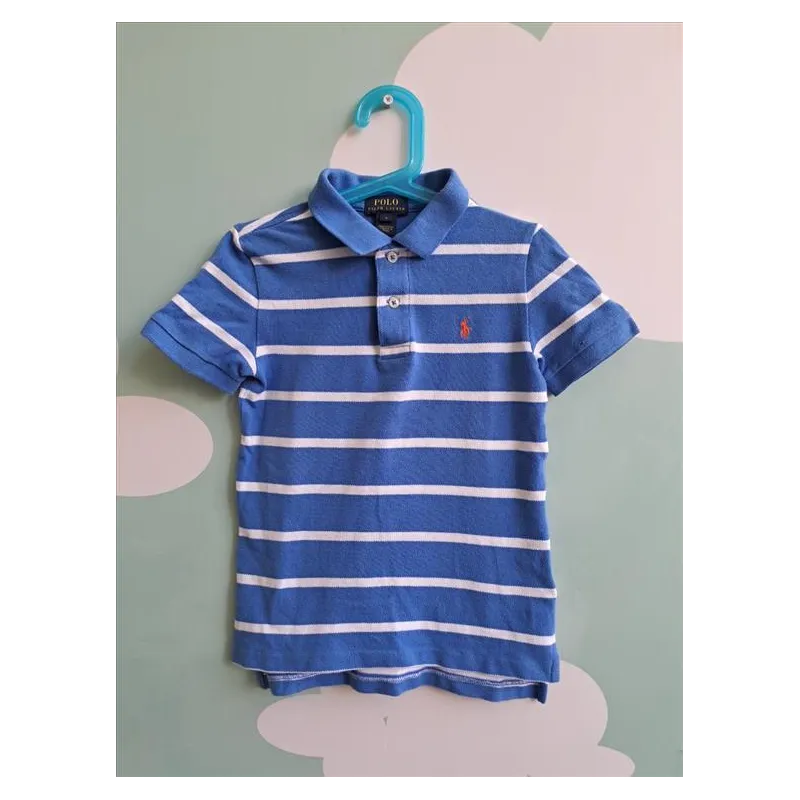 Polo Ralph Lauren a Righe 6 A (piccolo Buchino Su Manica destra)