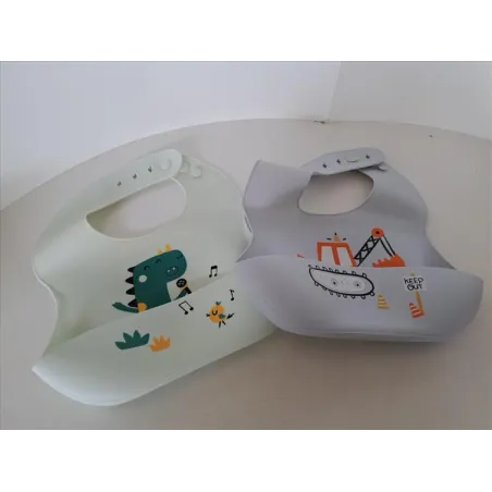 Bavaglini In Silicone Con Tasca 2 PZ